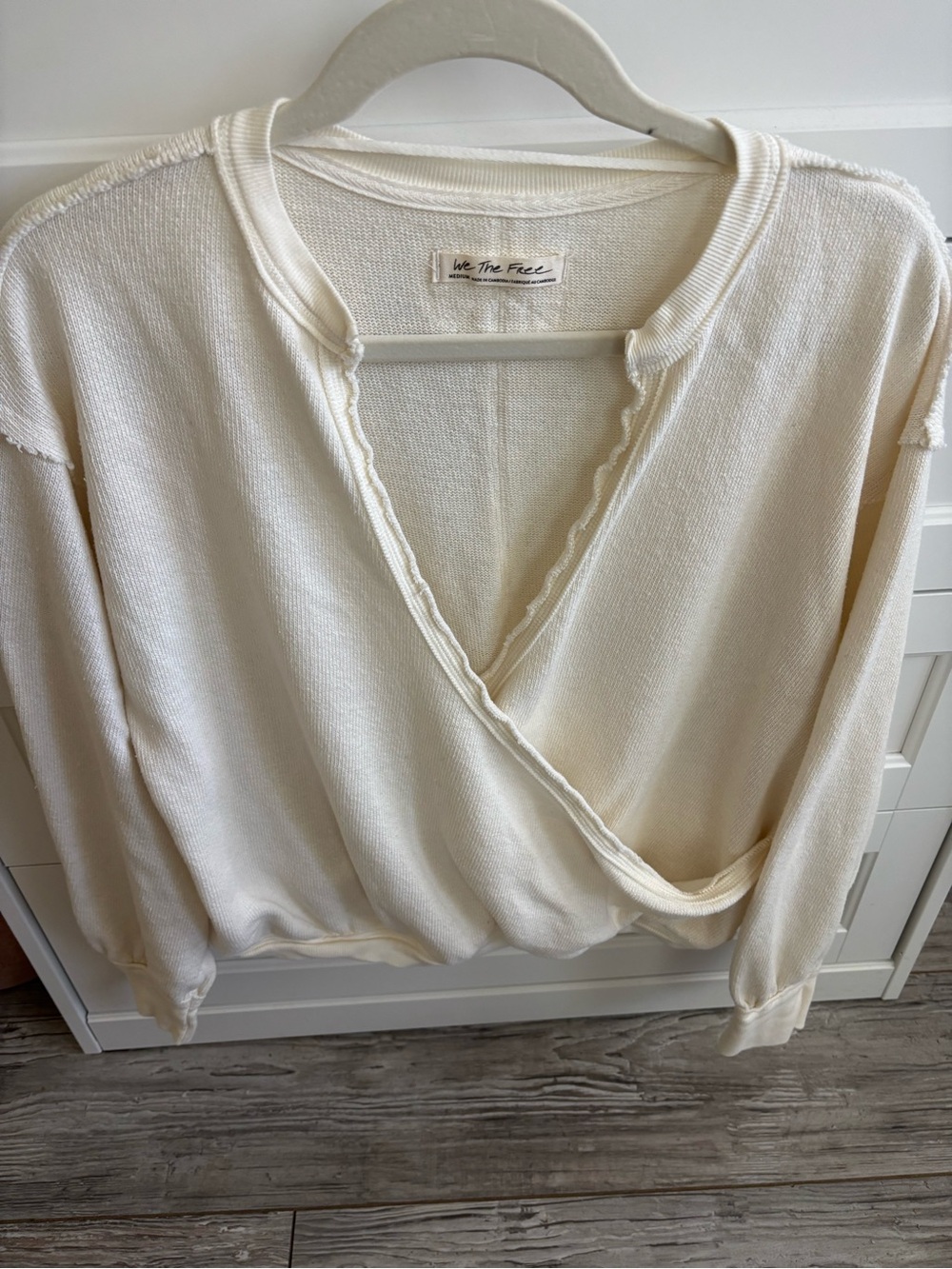 We The Free Cream Wrap-Style Thermal Sweatshirt
